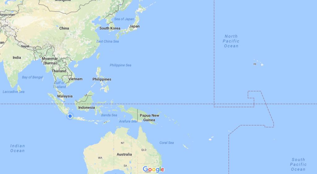 Peta Samudera Hindia dan Samudera Pasifik