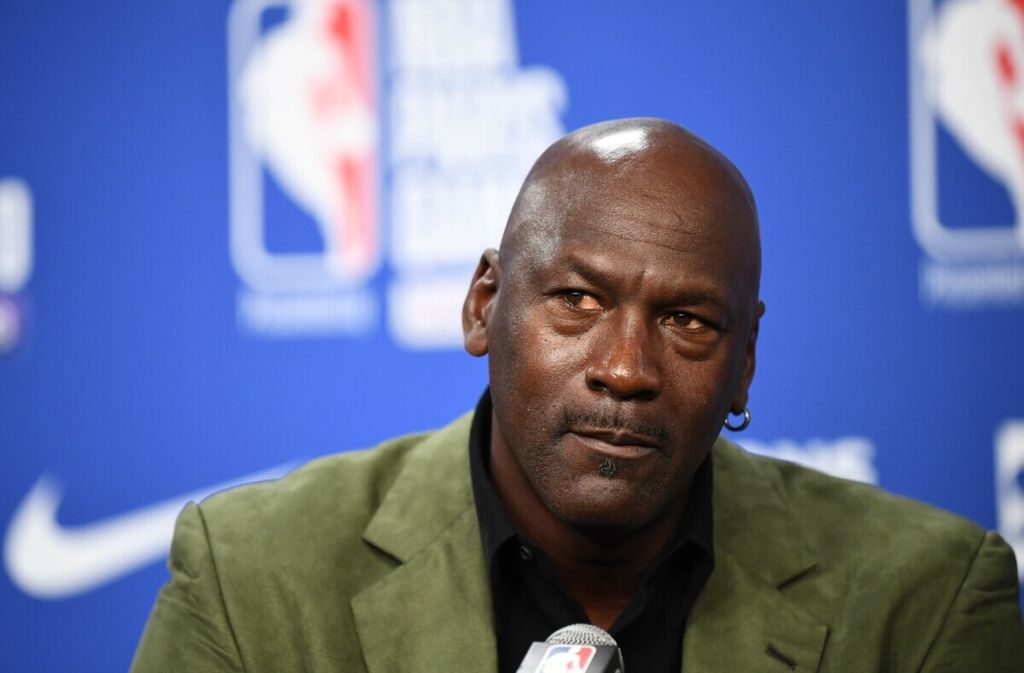 (File) In this January 24, 2020 file photo, former NBA star and Charlotte Hornets owner Michael Jordan attends an NBA basketball game between the Milwaukee Bucks and Charlotte at AccorHotels Arena in Paris Speaking at a press conference between the Hornets.  .  – Michael Jordan said on June 5, 2020, that he would donate a record $100 million to groups fighting for racial equality and social justice amid a wave of protests across the United States.  (Photo by Frank Fife/AFP)