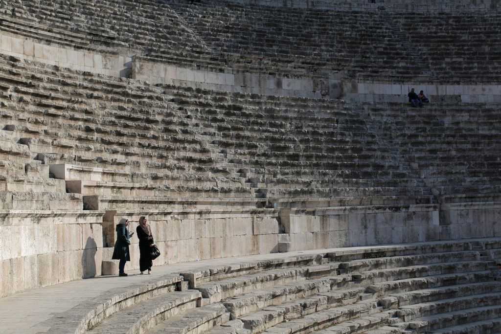 Teater Romawi di Kota Amman, Jordania, Senin (3//4/2017).