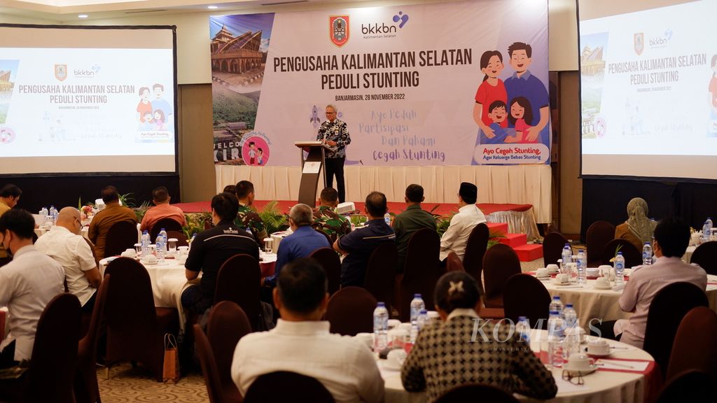 Kegiatan Pengusaha Kalimantan Selatan Peduli <i>Stunting</i>, di Banjarmasin, Senin (28/11/2022).