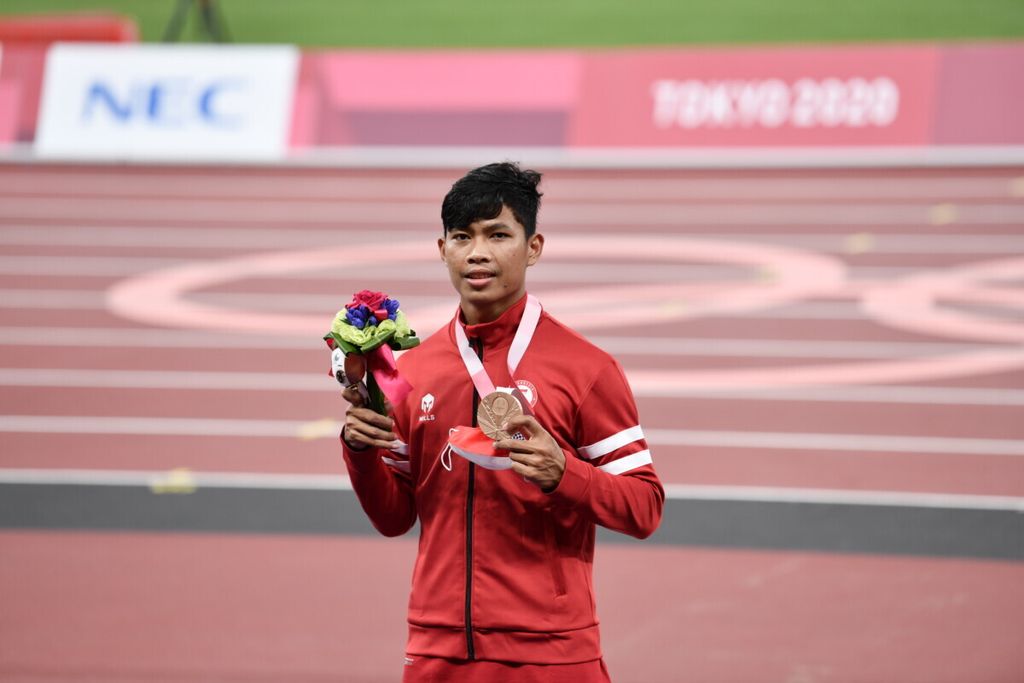 Saptoyogo Purnomo meraih perunggu 100 meter putra Paralimpiade Tokyo 2020, Jumat (27/8/2021). 