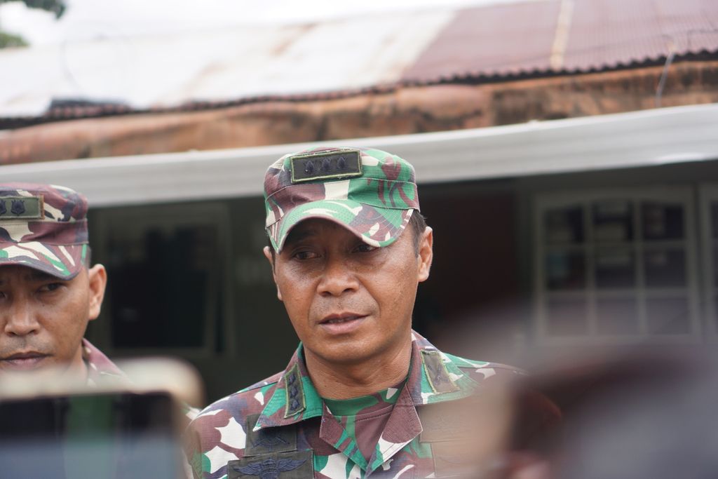 Kepala Penerangan Kodam VI/Mulawarman Letnan Kolonel Arm Kukuh Dwi Antono saat diwawancara di Kota Balikpapan, Kalimantan Timur, Jumat (1/9/2023).