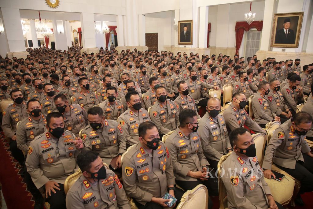 Police officials who attended the Presidential Briefing at the State Palace, on Friday (14/10/2022).