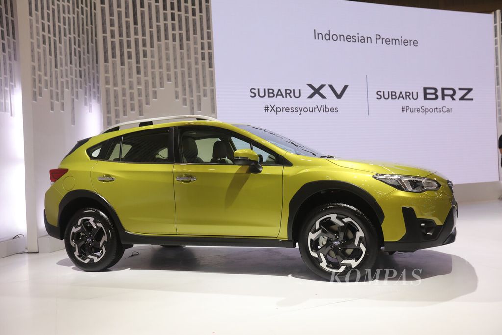 All New Subaru XV dipamerkan dalam GIIAS 2022 di ICE BSD, Tangerang, Banten, Kamis (11/8/2022). 
