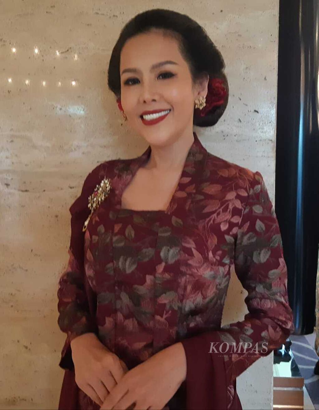 Renitasari Adrian, Program Director Bakti Budaya Djarum Foundation, dalam acara Sore Berkebaya di Hotel Indonesia Kempinski, Jakarta, Jumat (30/8/2024). 