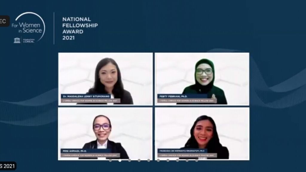 Empat perempuan ilmuwan  Indonesia menerima Penghargaan L’Oreal –UNESCO For Women In Science 2021.