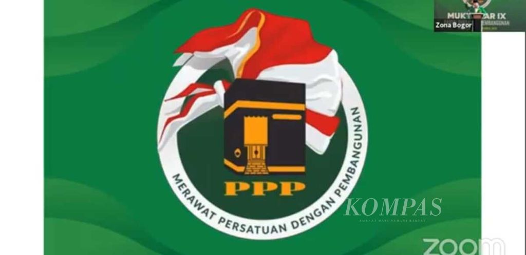 Logo baru Partai Persatuan Pembangunan ditunjukkan saat penutupan Muktamar IX PPP, Minggu (20/12/2020).