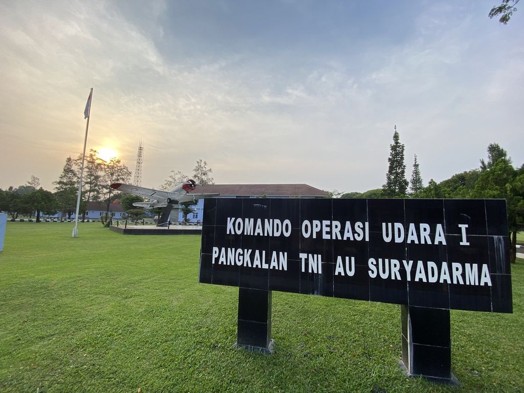 Suasana markas Lanud TNI AU Suryadarma, Subang, Jawa Barat, Kamis (6/4/2023).