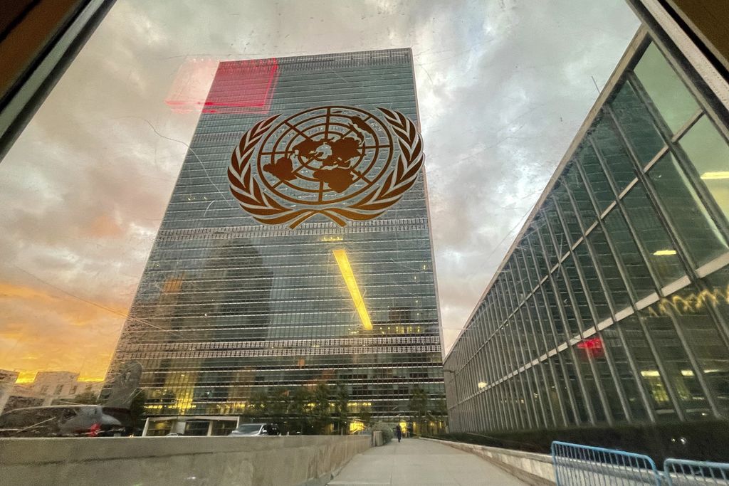 Gedung Kantor Pusat Perserikatan Bangsa-Bangsa, di New York City, 21 September 2021. 