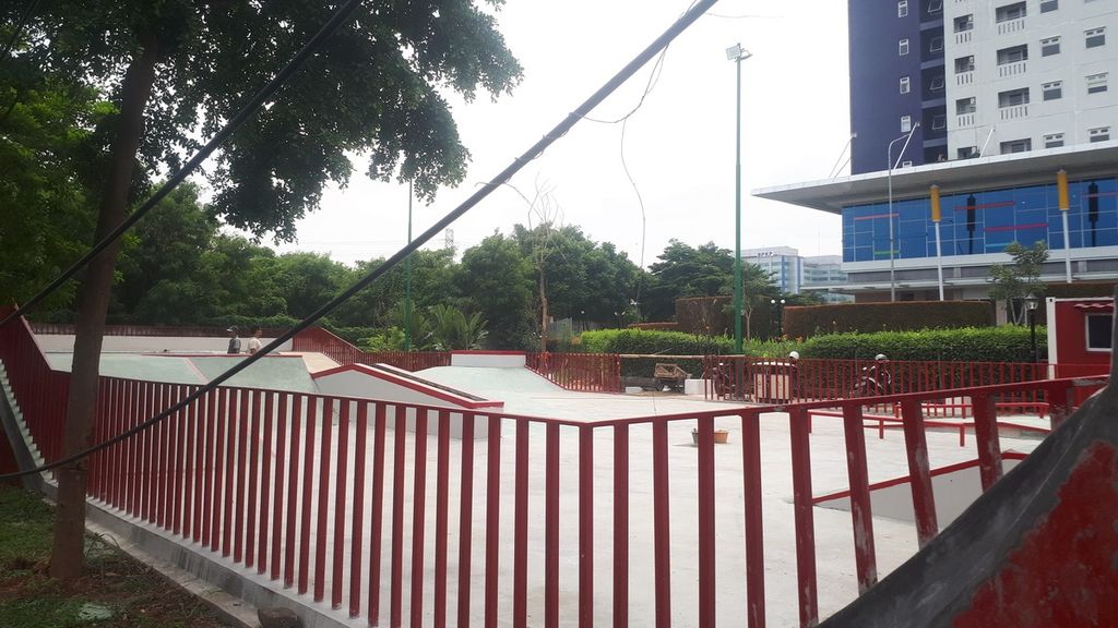 Area skateboard Link In Park di Jl. Jendral Ahmad Yani, Rawasari, Cempaka Putih, Jakarta Pusat, Rabu (11/1/2023).