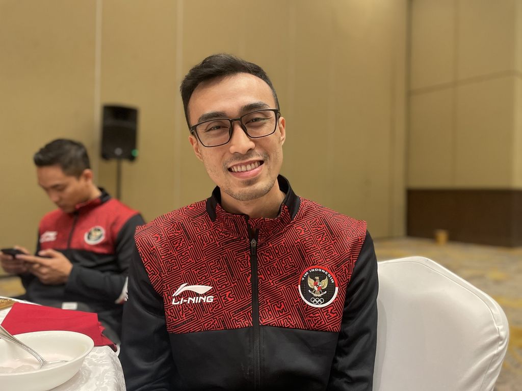 Kapten tim voli ruangan putra, Nizar Julfikar, hadir dalam acara penyambutan atlet bola voli yang bertanding di SEA Games 2023 dan perkenalan kepengurusan PBVSI periode 2023-2027 di Hotel Sultan, Senayan, Jakarta, Rabu (24/5/2023).
