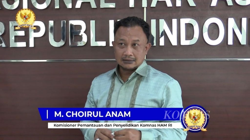 Komisioner Pemantau dan Penyelidikan Komnas HAM M Choirul Anam.