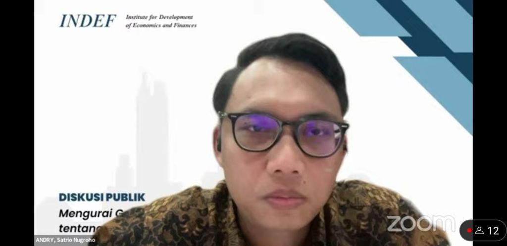 Kepala Center of Industry, Trade, and Investment Institute for Development of Economics and Finance (Indef) Andry Satryo Nugroho