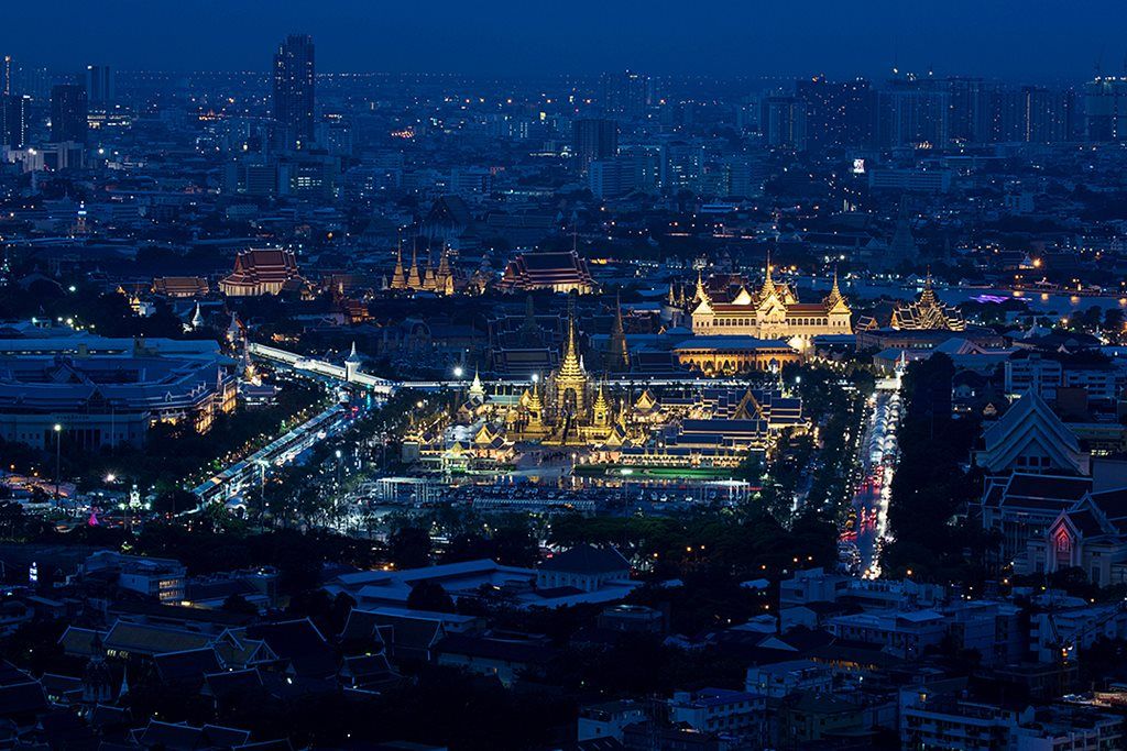 Pemandangan Krematorium   Kerajaan Thailand bagi mendiang Raja Bhumibol Adulyadej seperti terlihat dari udara di Bangkok, Thailand, 2 Oktober. 