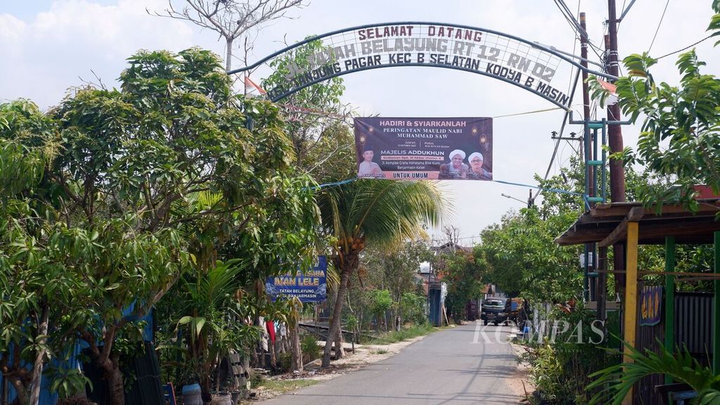 Suasana Kampung Usaha Ikan Lele di Tatah Belayung, Banjarmasin Selatan, Kota Banjarmasin, Kalimantan Selatan, Rabu (11/10/2023). 