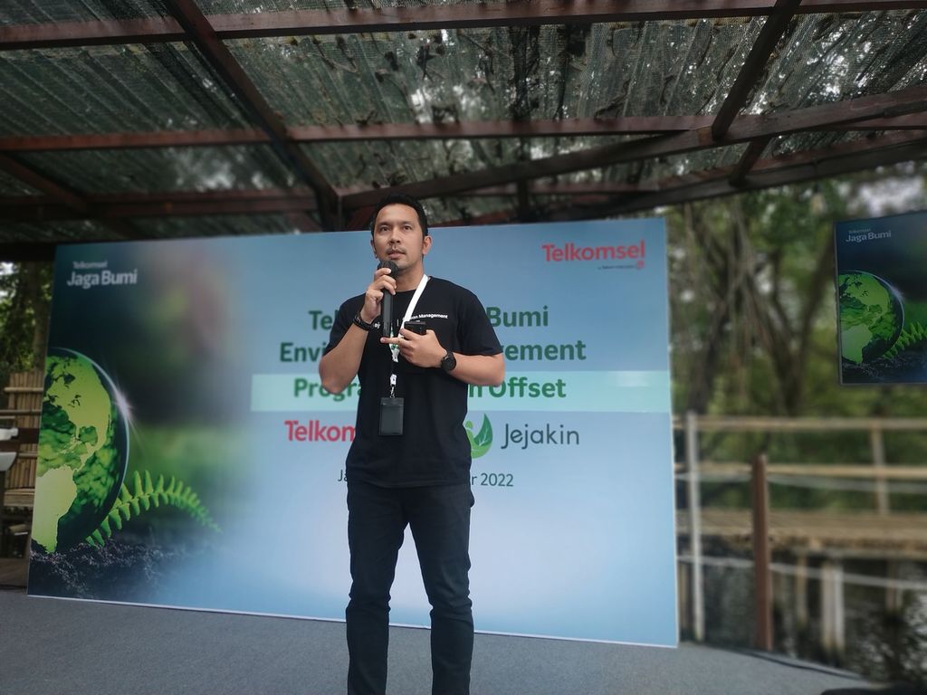 Chief Executive officer & Founder Jejakin, Arfan Arlanda, di Taman Wisata Alam Mangrove, Angke Kapuk, Jakarta Utara, Rabu (14/12/2022).