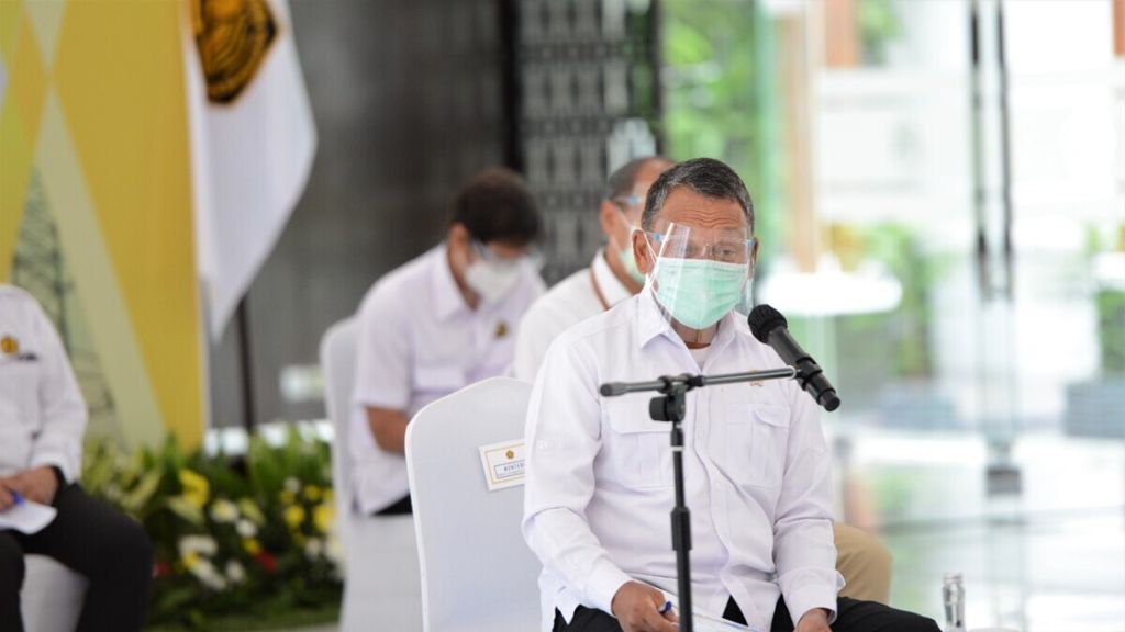 Menteri ESDM Arifin Tasrif dalam paparan kinerja ESDM 2020, Kamis (7/1/2021), di Jakarta, yang disiarkan secara virtual.