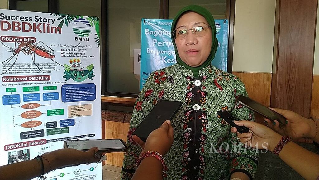 BMKG, in collaboration with the Bali Provincial Health Agency, has launched a climate information service program on the application of dengue fever disease (DBD) spread prediction called DBDKlim. This was held at the Faculty of Medicine, Udayana University building in Denpasar, Bali on Tuesday (April 30, 2024). Acting Deputy Head of the Jakarta Provincial Health Agency, who is also the Head of the Disease Prevention and Control (P2P) Division of the Jakarta Provincial Health Agency, Dwi Oktavia, provided a statement at the Faculty of Medicine, Udayana University building in Denpasar, Bali on Tuesday (April 30, 2024).
