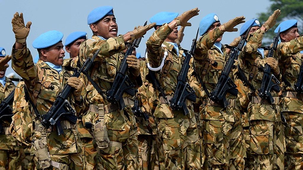Personel Satgas Rapidly Deployable Battalion (RDB) Kontingen Garuda XXXIX-A/Monusco Kongo dan Marine Task Force (MTF) XXVII-K Unifil Lebanon, Jumat (31/8/2018), mengikuti upacara pemberangkatan di Pusat Misi Pemeliharaan Perdamaian TNI di Sentul, Kabupaten Bogor, Jawa Barat. Reformasi di internal TNI dinilai paling berjalan.