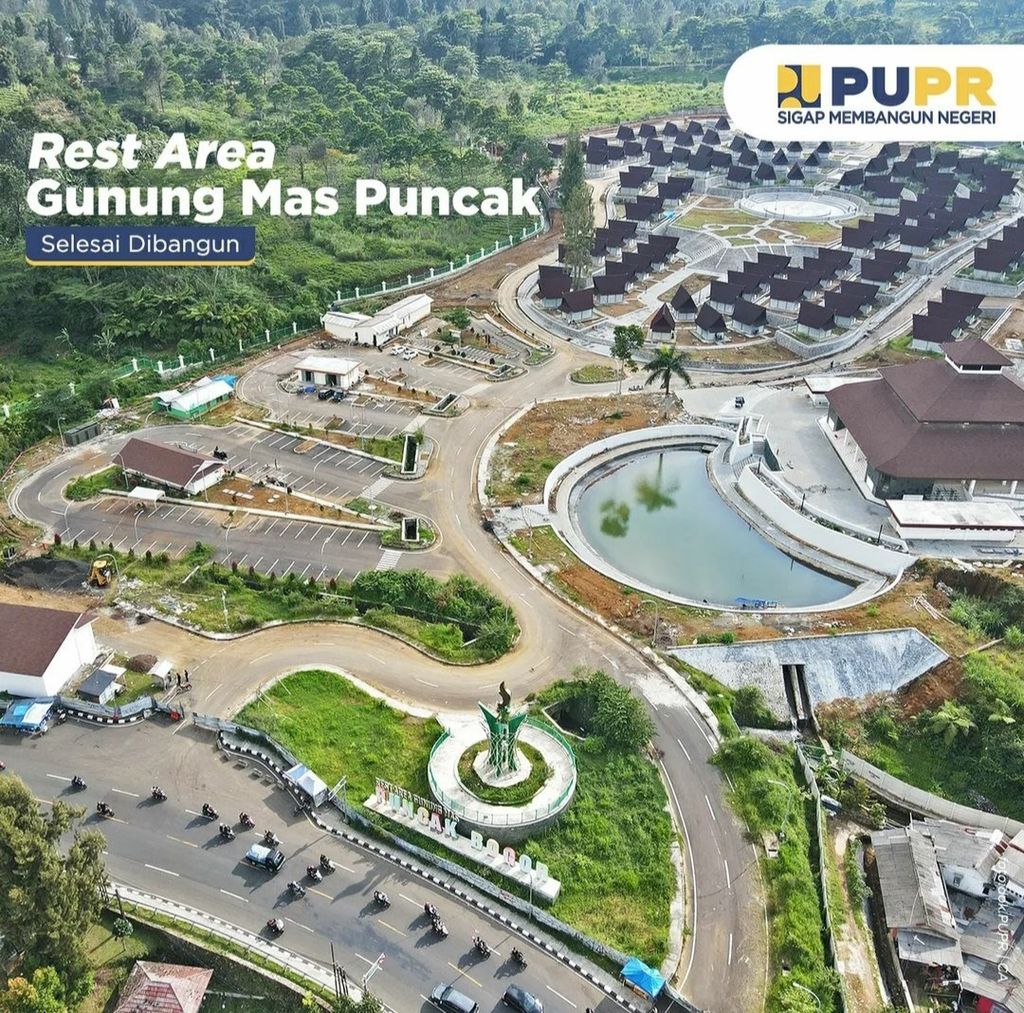 Rest Area Gunung Mas, Puncak, Kabupaten Bogor. Tangkapan layar instagram Kementerian PUPR.