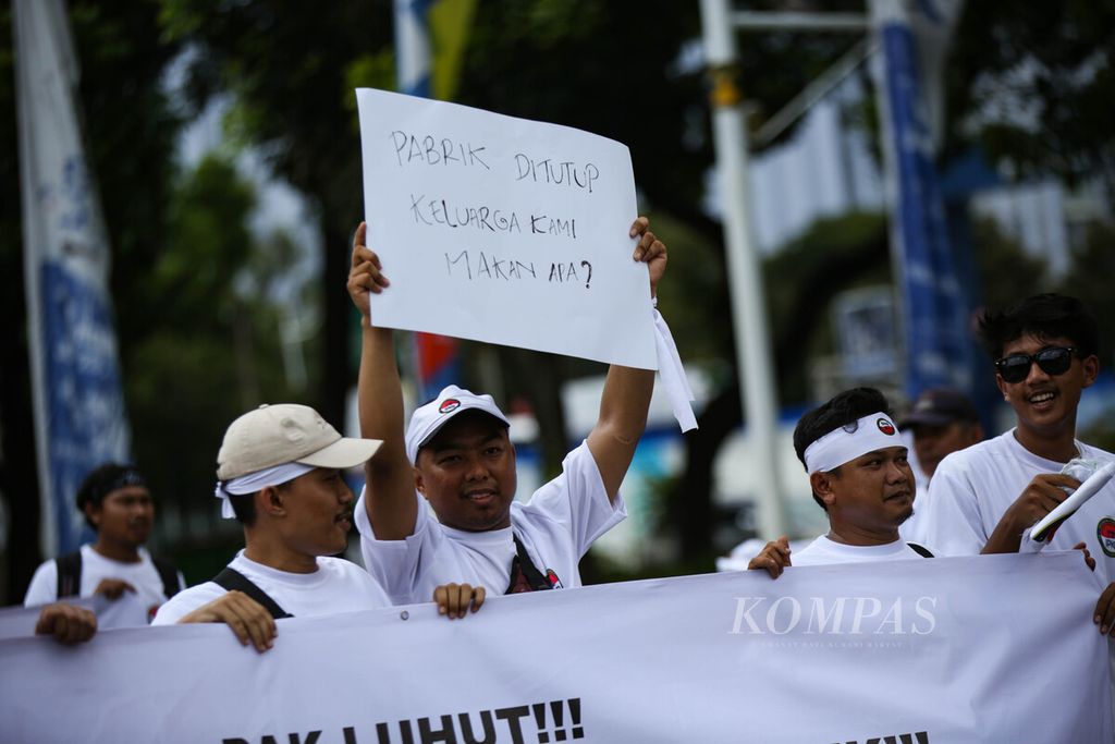 Pengunjuk rasa yang tergabung dalam Aliansi Industri Kecil Menengah (IKM) dan Pekerja Tekstil Nasional menilai, sejak dua tahun terakhir telah terjadi pemutusan hubungan kerja (PHK) dan penutupan perusahaan tekstil dan produk tekstil (TPT), baik skala besar, menengah, hingga industri kecil menengah yang mengakibatkan ratusan ribu pekerja kehilangan mata pencarian sebagai dampak dari praktik impor.