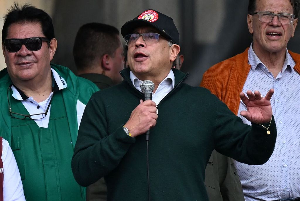 Colombian President Gustavo Petro in commemoration of International Workers' Day in Bogota, Wednesday (1/5/2024).