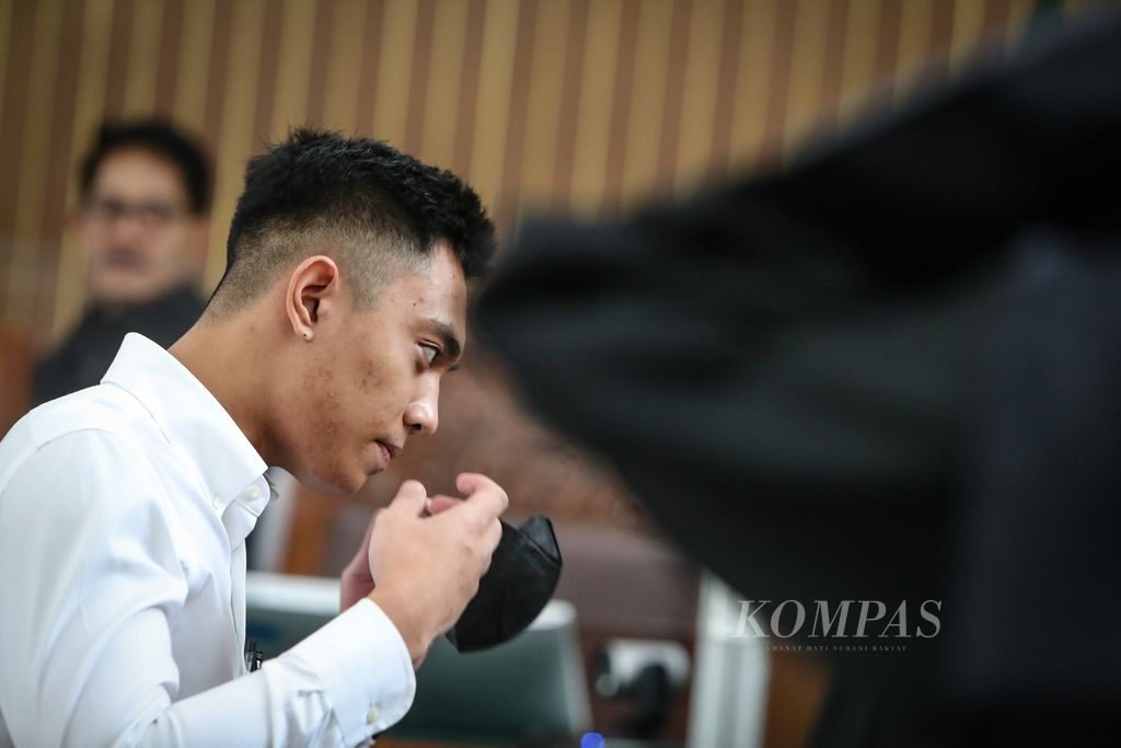 Terdakwa Mario Dandy menjalani sidang pembacaan tuntutan di Pengadilan Negeri Jakarta Selatan, Selasa (15/8/2023). 