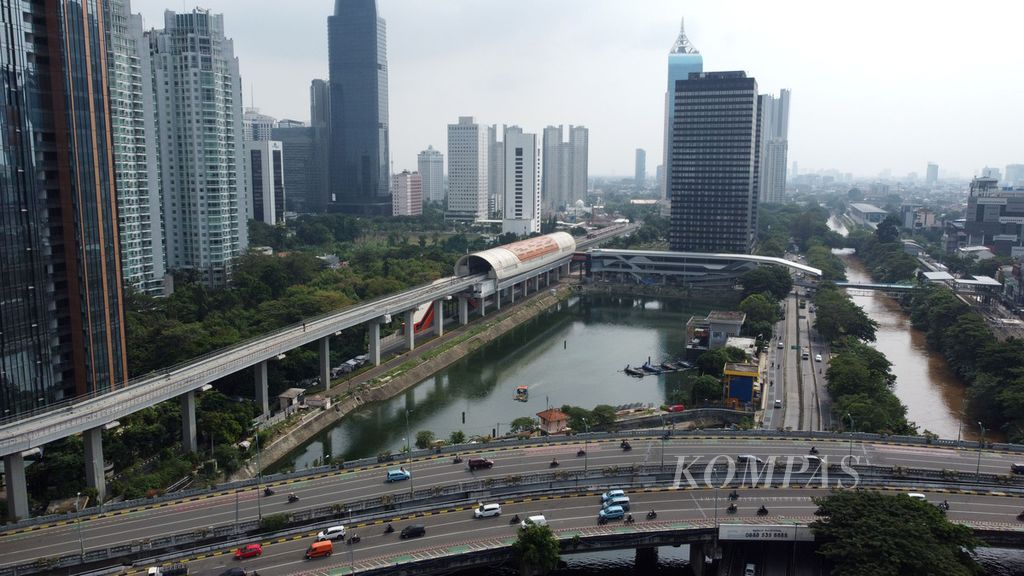 Stasiun kereta ringan atau LRT Dukuh Atas, Jakarta, Rabu (3/5/2023).