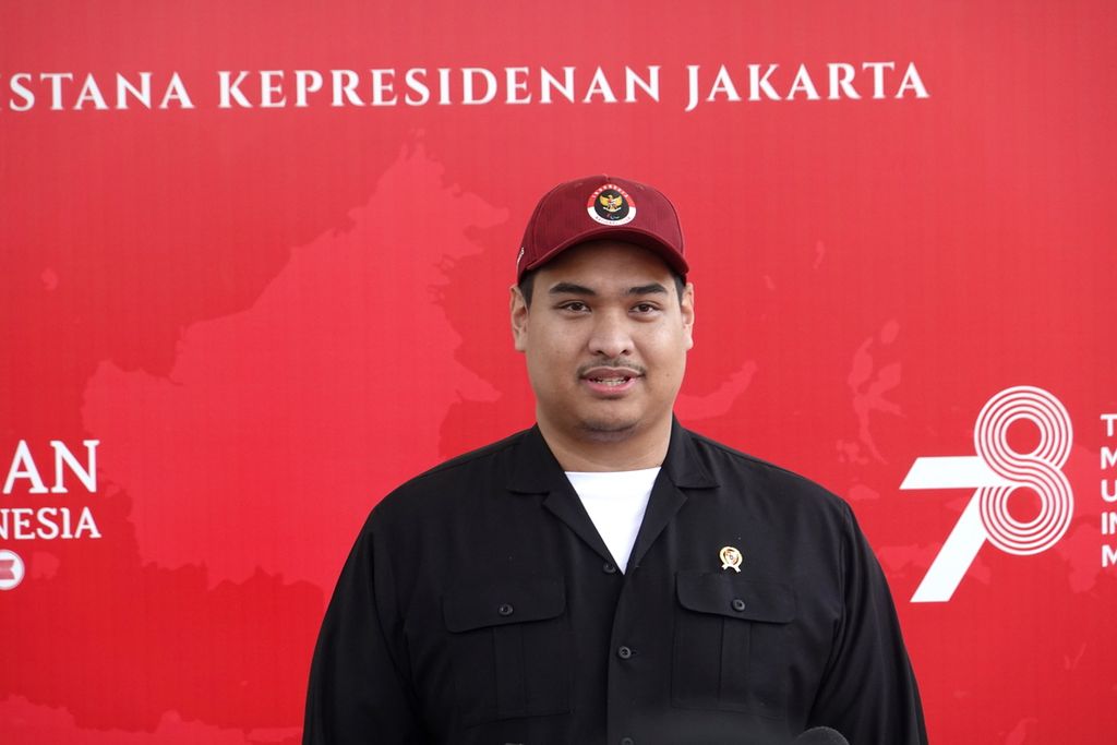 Menteri Pemuda dan Olahraga Dito Ariotedjo di Kompleks Istana Kepresidenan Jakarta, usai rapat terbatas yang dipimpin Presiden Joko Widodo dan dihadiri Wakil Presiden Ma'ruf Amin serta sejumlah menteri pada Selasa (1/8/2023).