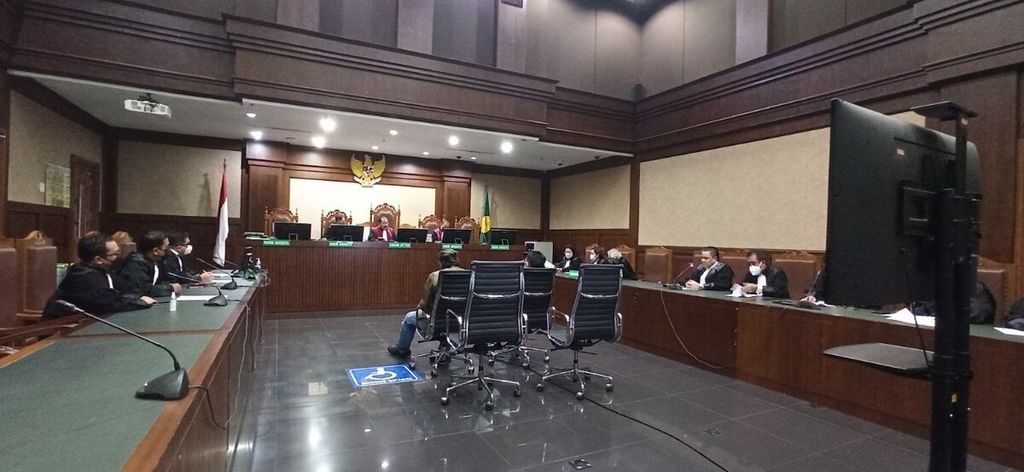 Sidang dakwaan kasus rekayasa penghitungan pajak PT Gunung Madu Plantations (GMP) di Pengadilan Tindak Pidana Korupsi Jakarta, Selasa (24/5/2022). 