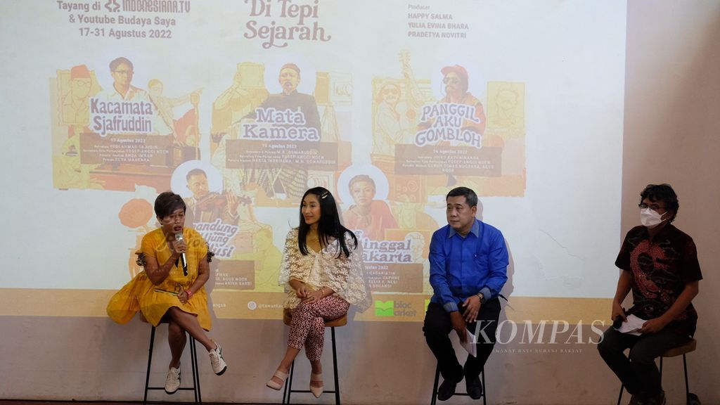 Suasana konferensi pers Di Tepi Sejarah 2022, di Jakarta, Senin (15/8/2022).
