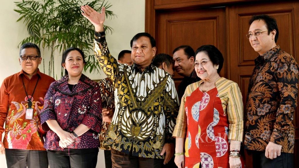 Prabowo Subianto bertemu Megawati Soekarnoputri di kediaman Megawati, Jalan Teuku Umar, Jakarta, Rabu (24/7/2019).