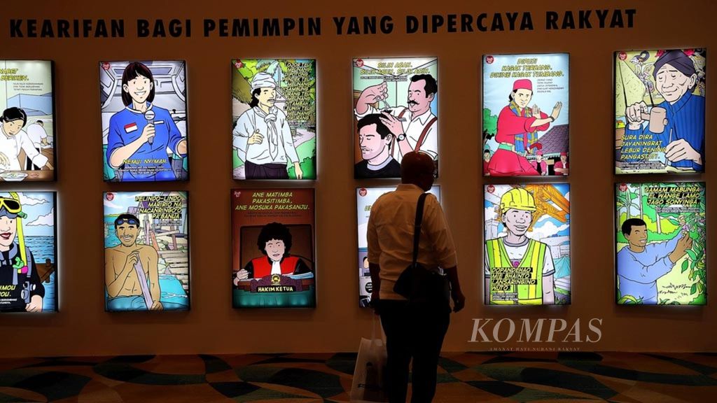 Kampanye untuk mengenalkan dan memenangkan pasangan calon presiden dilakukan dalam berbagai bentuk, seperti rapat akbar, pemasangan spanduk atau baliho, hingga pameran karya. Sukarelawan pasangan capres-cawapres nomor urut 1, Joko Widodo-Ma’ruf Amin, berkampanye dengan cara kreatif, yaitu melalui pameran karya yang menggambarkan sosok Jokowi-Amin hingga kerja-kerja yang telah dilakukan. Karya itu dipamerkan di The Hall Senayan City, Jakarta, Rabu (27/3/2019). 