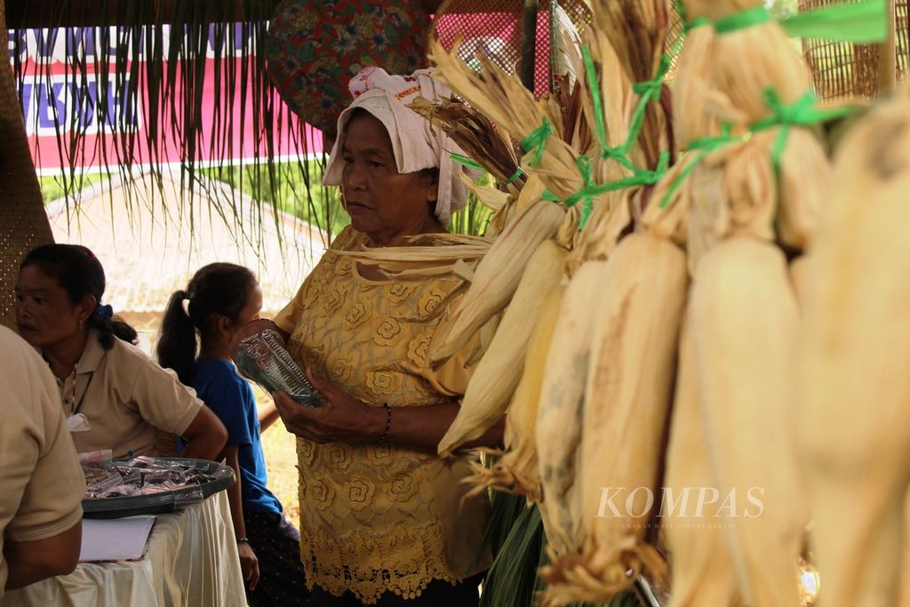 Warga Tumbang Oroi, Kabupaten Gunung Mas, Kalimantan Tengah, menyiapkan benih-benih tanaman lokal khas Dayak yang diambil dari lingkungan sekitar mereka, termasuk hutan yang kian sempit, Minggu (24/9/2022).
