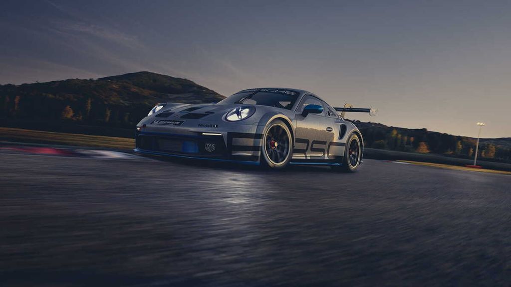 Porsche 911 GT3 Cup yang akan digunakan dalam seri balapan <i>one make series</i> Porsche Sprint Challenge Indonesia di Pertamina Mandalika International Circuit di Mandalika, Lombok, Nusa Tenggara Barat, mulai Desember 2023.
