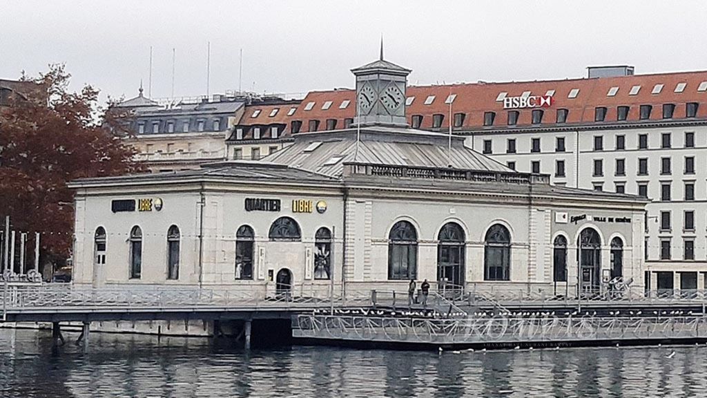 Salah satu sudut kota Geneva, Swiss. Tampak bangunan Cite du Temps atau museum jam tangan di Geneva, 25 November 2018.