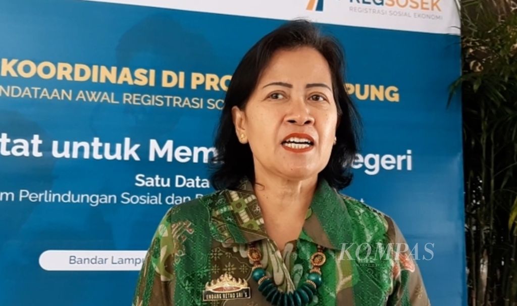 Kepala Badan Pusat Statistik Lampung Endang Retno Sri Subiyandani di Bandar Lampung, Lampung, Selasa (13/9/2022).