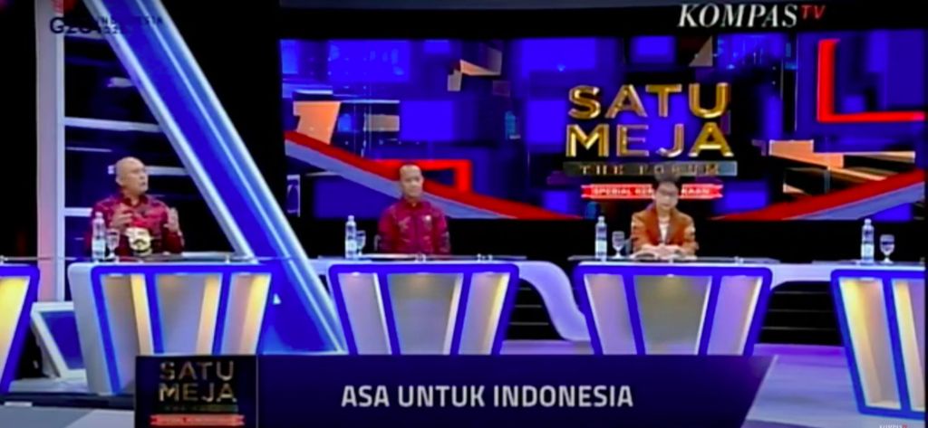Acara bincang-bincang Satu Meja The Forum spesial kemerdekaan 17 Agustus 2022 yang ditayangkan Kompas TV, Rabu (17/8/2022) malam menghadirkan sejumlah menteri Kabinet Indonesia Maju. 