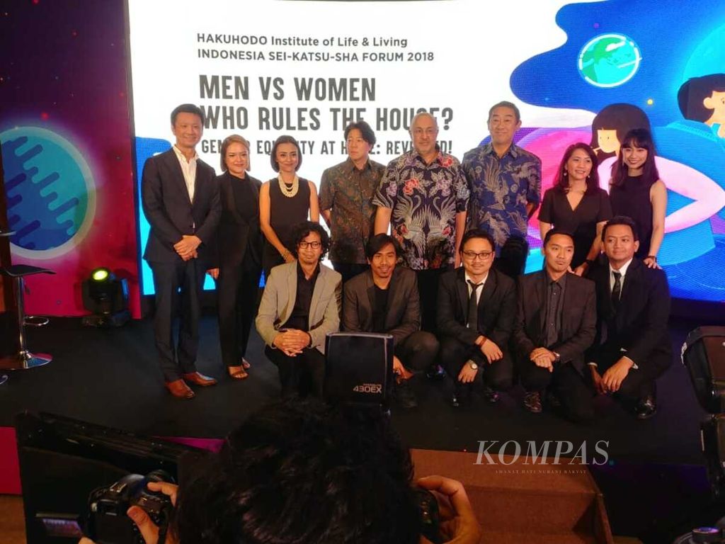 Hakuhodo, salah satu perusahaan periklanan terbesar di Jepang, mengumumkan hasil risetnya di kawasan ASEAN mengenai kesetaraan jender di rumah, Jumat (3/8/2018), di Jakarta Selatan.