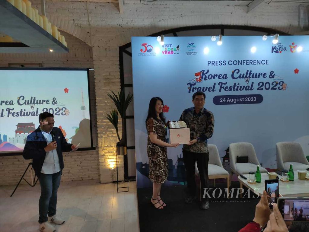 Konferensi pers Korea Culture & Travel Festival 2023 diselenggarakan di Jakarta, Kamis (24/8/2023).