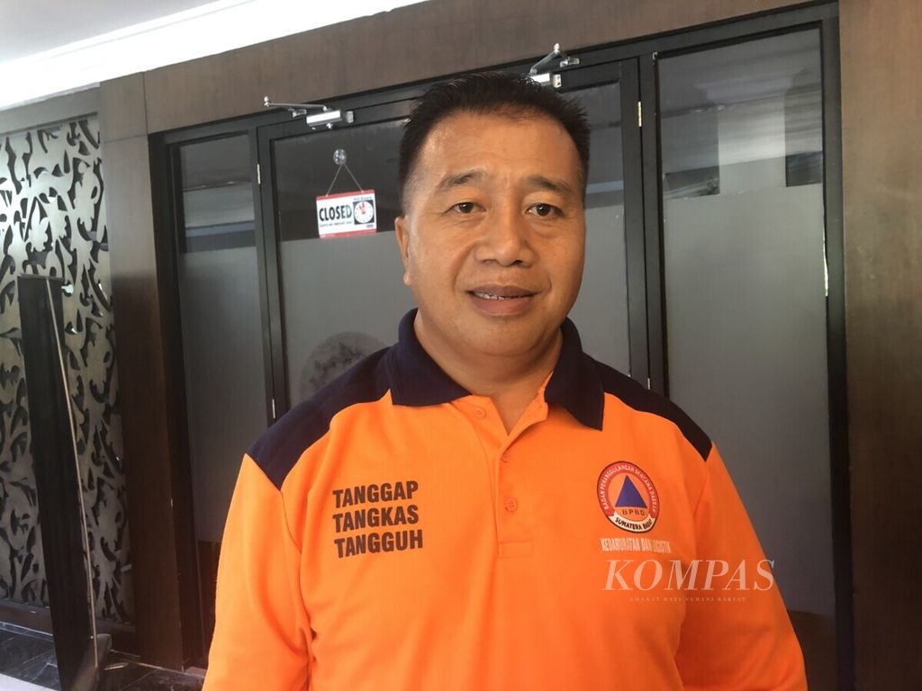 Kepala Bidang Kedaruratan dan Logistik Badan Penanggulangan Bencana Daerah (BPBD) Sumatera Barat Rumainur di Padang, Jumat (5/4/2019).