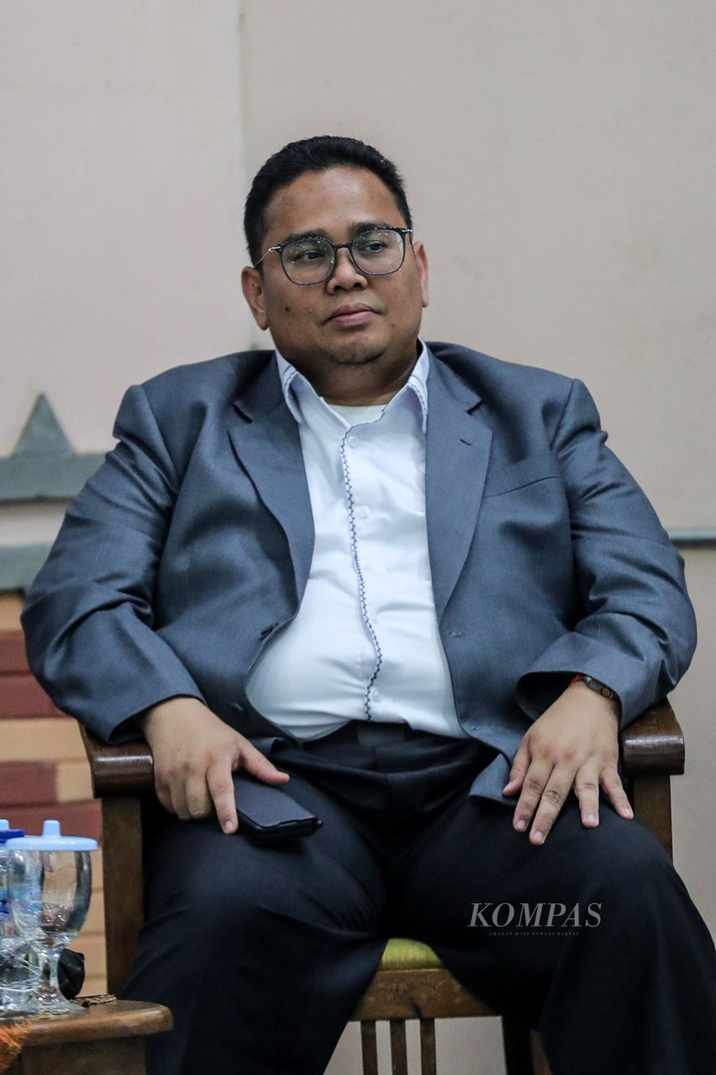 Ketua Badan Pengawas Pemilu Rahmat Bagja menghadiri acara Diskusi Media dan Aturan Pemberitaan Kampanye Pemilu di Gedung Dewan Pers, Jakarta, Rabu (9/8/2023). 