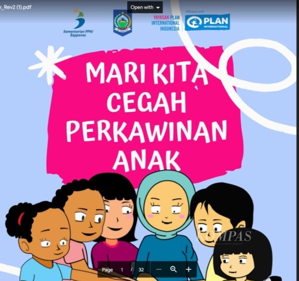 Buku saku berjudul <i>Mari Kita Cegah Perkawinan Anak</i> yang diluncurkan, Kamis (4/8/2022), di Jakarta. secara daring.