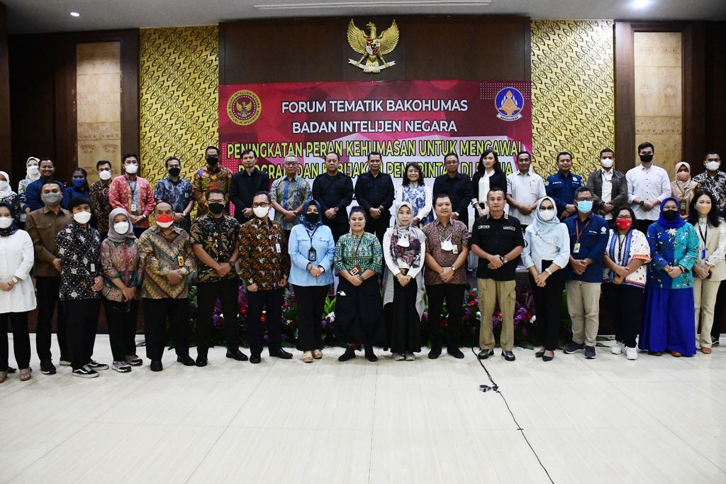Forum Tematik Bakohumas yang diselenggarakan Badan Intelijen Negara (BIN) bertajuk “Peningkatan Peran Kehumasan untuk Mengawal Program dan Kebijakan Pemerintah di Papua” digelar di Jakarta, Rabu (24/8/2022). 