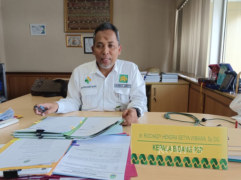 Kepala Bidang Pencegahan dan Pengendalian Penyakit (P2P) Dinkes Jawa Barat Rochady Hendra Setia Wibawa di Kota Bandung, Rabu (20/3/2024).