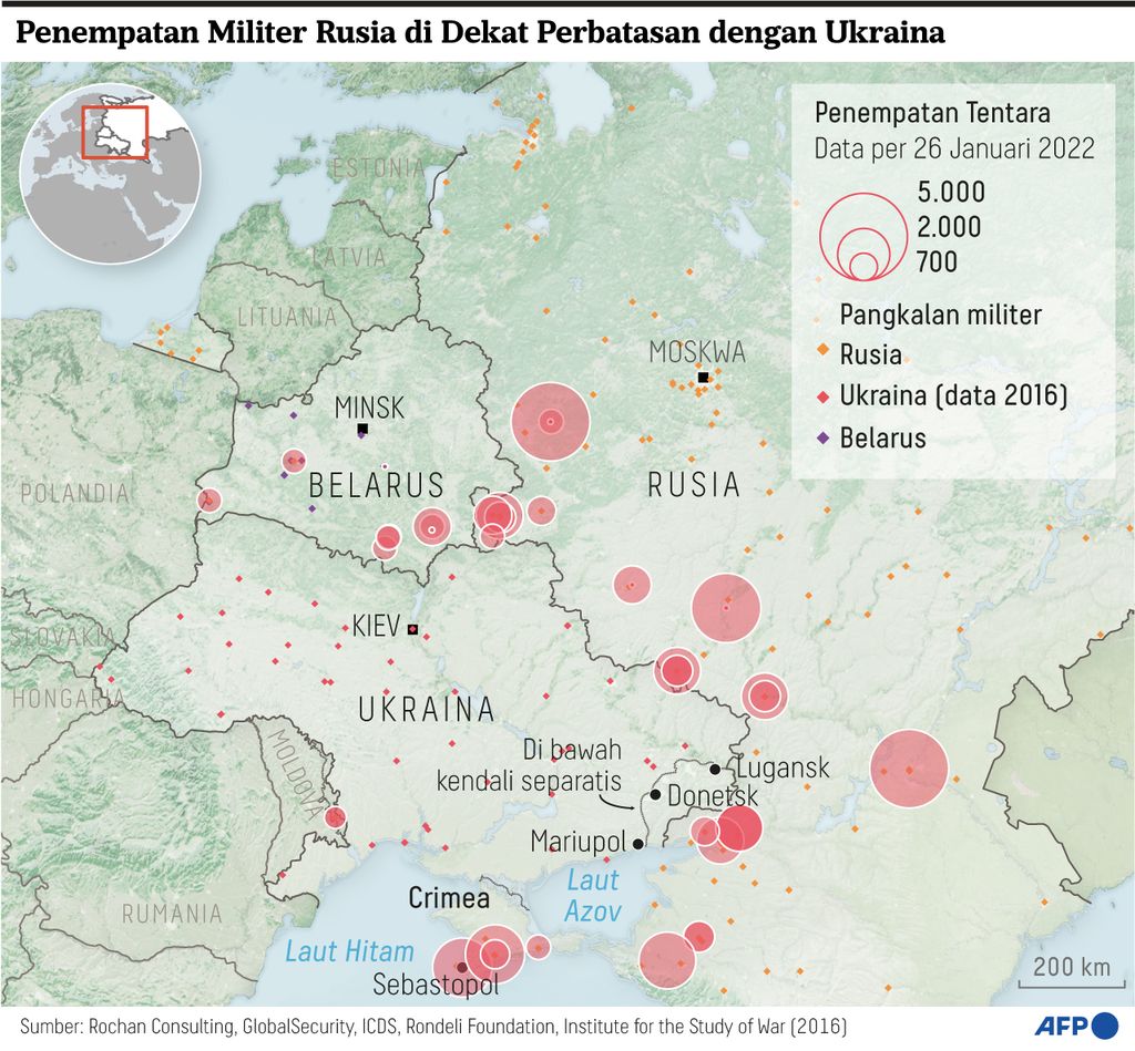 Infografik Internasional Penempatan Militer Rusia di Dekat Perbatasan dengan Ukraina