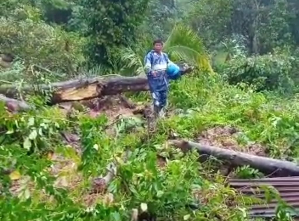 Kerusakan akibat hujan deras yang mengguyur sejak Kamis (13/10/2022) malam di Kabupaten Lampung Barat. 