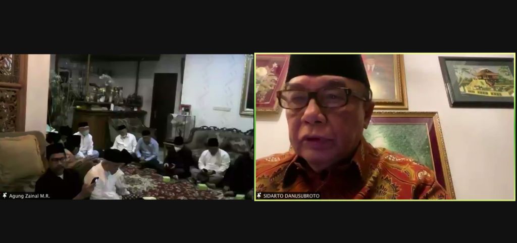 Anggota Dewan Pertimbangan Presiden (Wantimpres) Sidarto Danusubroto turut mengucapkan rasa duka atas nama keluarga besar Wantimpres. ketika hadir secara virtual dari Malaysia, dalam Acara Takziah Virtual yang digelar Ikatan Alumni UIN (IKALUIN), Minggu (18/9/2022). 