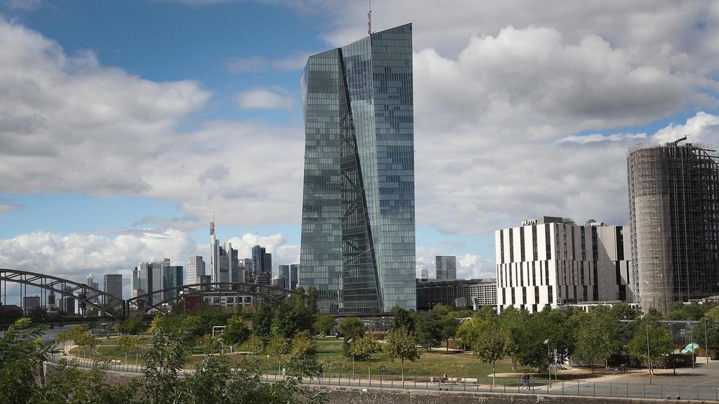 The headquarters of the European Central Bank (ECB) is pictured prior to the news conference of the bank's governing council following their meeting in Frankfurt am Main, western Germany, on September 8, 2022. 