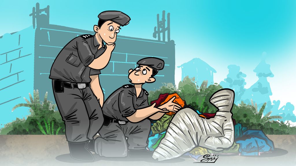 Ilustrasi polisi Malaysia meneliti